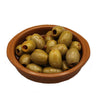 Groene olijven met chilipeper, +/- 200 gram